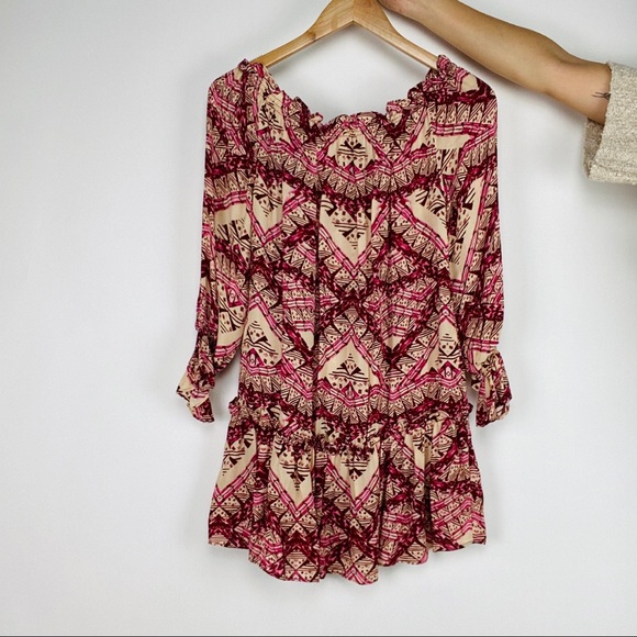 Stone cold fox pink off shoulder silk dress - Picture 3 of 3